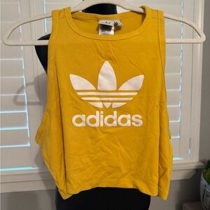 adidas Yellow Trefoil Crop Tank
